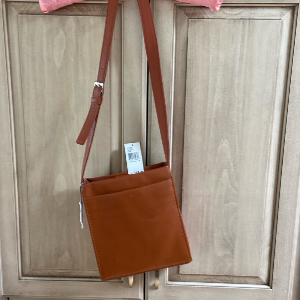Nine West terra cotta leather purse handbag NWT light weights